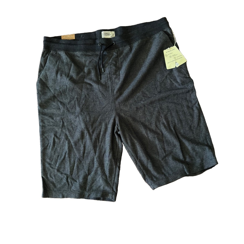 Free Planet Mens Shorts 4XL Gray Drawstring Pockets Organic Sustainable Casual